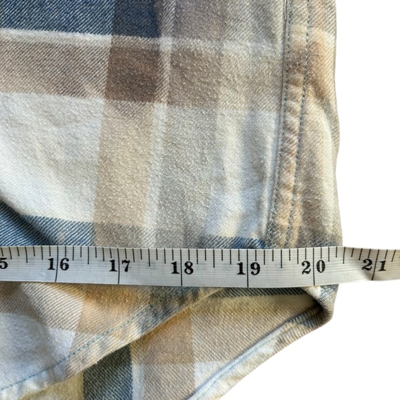 Distressed 100% Cotton Bleached Flannel Rolling Stones Print Unique Upcycled Sm - Picture 8 of 10